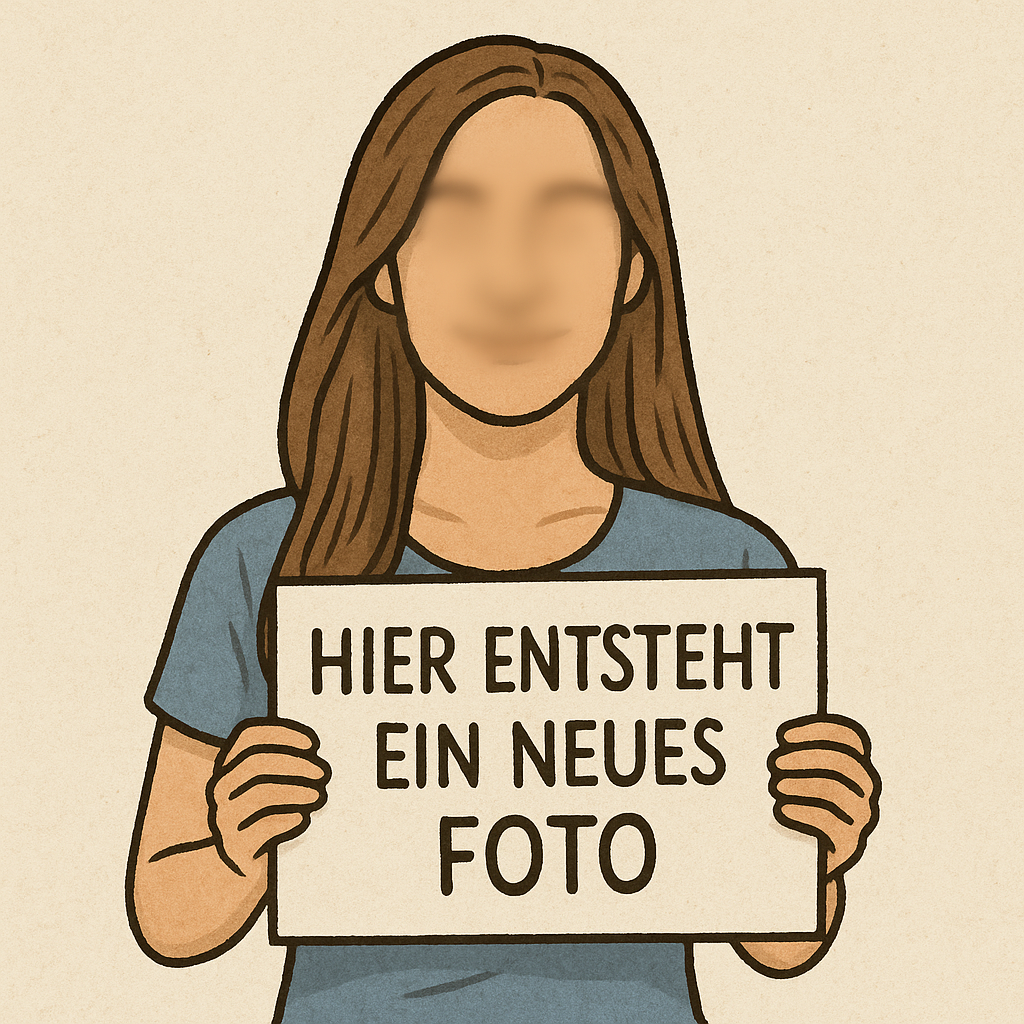 Eine Frau hält ein Schild hoch.